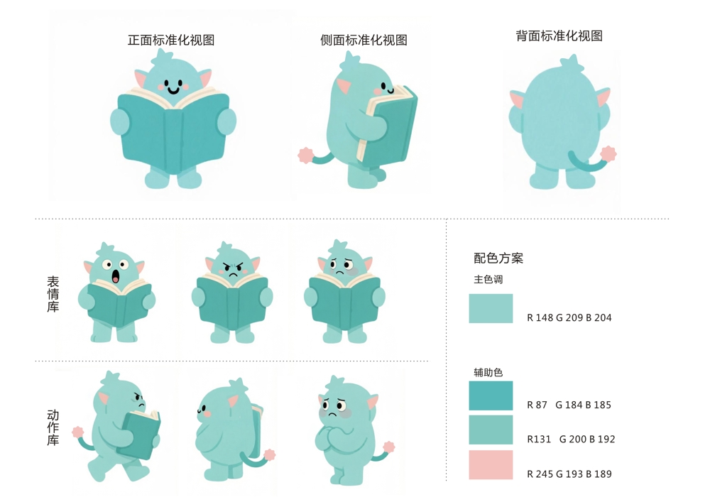 三视图+表情动作库+配色方案设计 三视图+表情动作库+配色方案设计