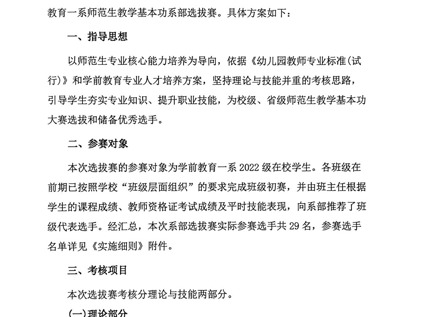 学前教育一系启动第五届师范生教学基本功大赛系部选拔工作